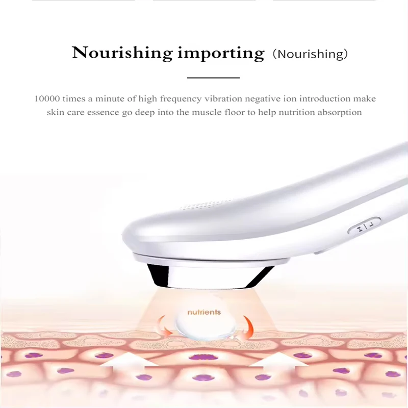 Facial introduction device Home ion RF skin firming beauty device 2-in-1 cleanser and vibratory massager Skin care device