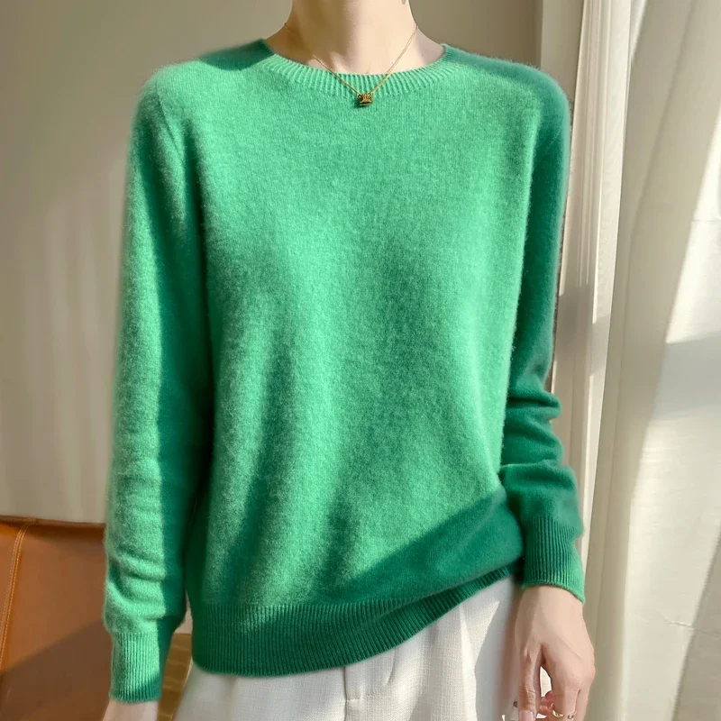 

2024 New Cashmere Sweater Women Autumn Winter Solid Long Sleeve Loose Pullover Tops Casual Cashmere Sweater Women A312