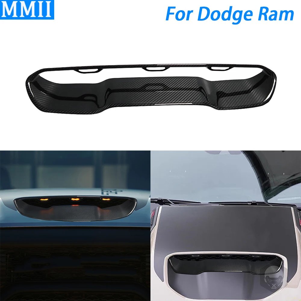 For Dodge Ram 1500 TRX 2019-2024 Real Dry Carbon Fiber Engine Hood Air Intake Panel Cover Trim Car Modification Accessories