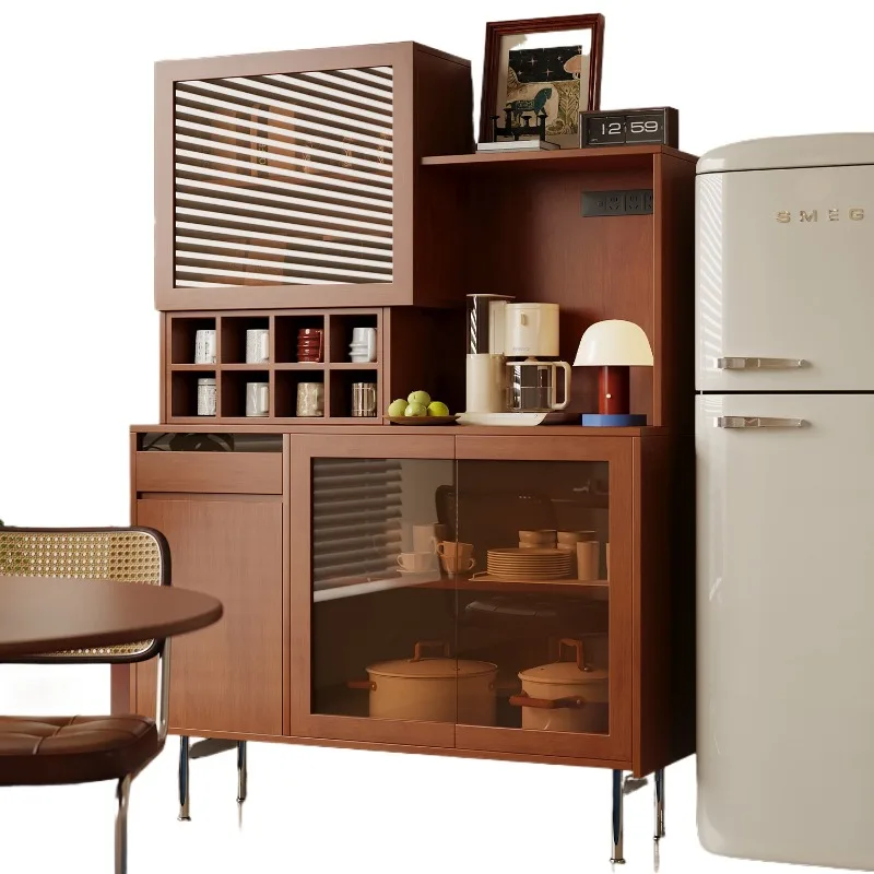 Medieval multi-functional side cabinet, solid wood storage cabinet