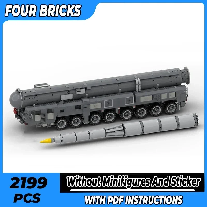 Bloques de construcción Moc modelo RT-2PM2 Topol-M ICBM lanzador 1:35 tecnología bloques modulares regalos juguetes de Navidad juegos DIY montaje