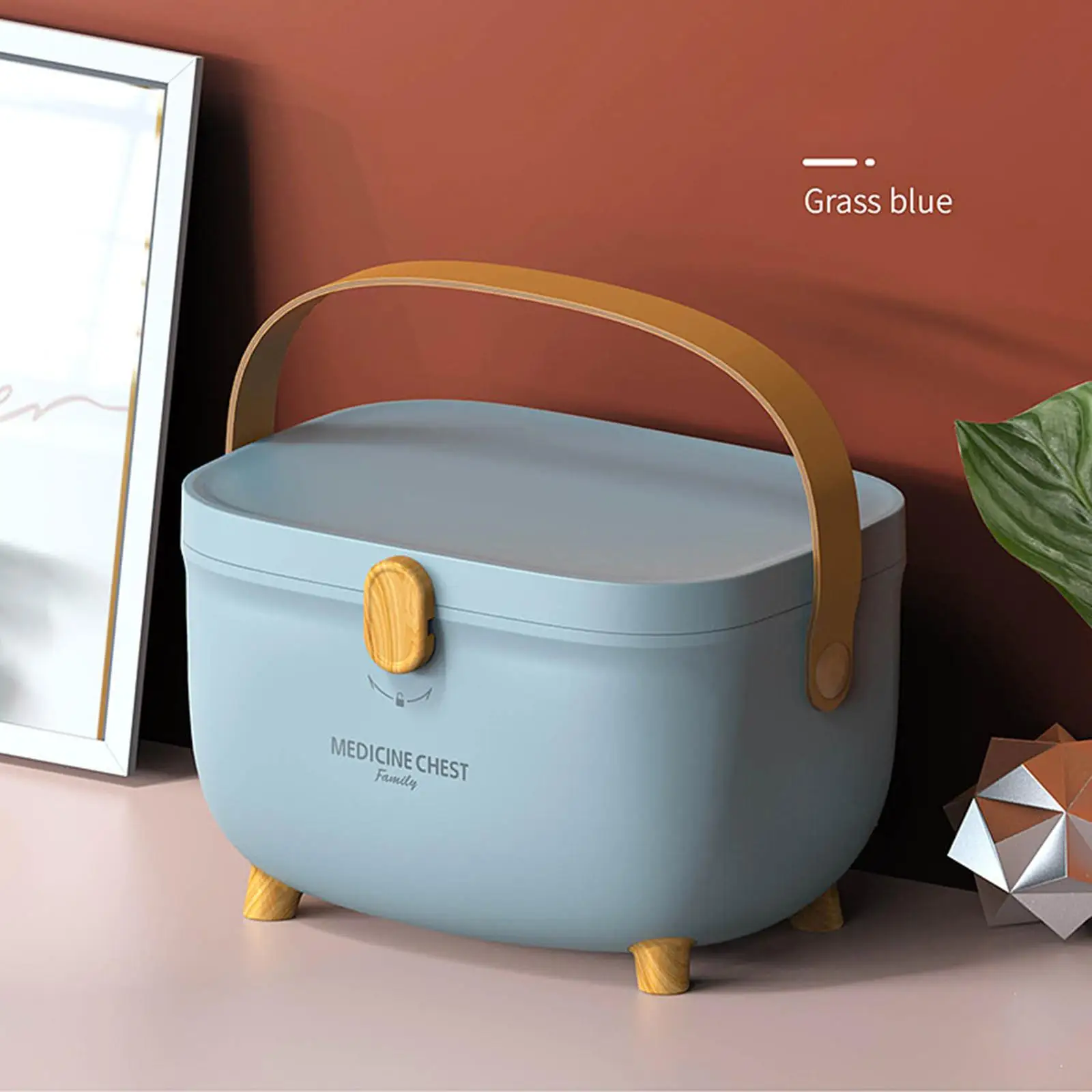 صندوق تخزين الإسعافات الأولية، صندوق حاوية متعدد الأغراض مقاوم للغبار مع مقبض