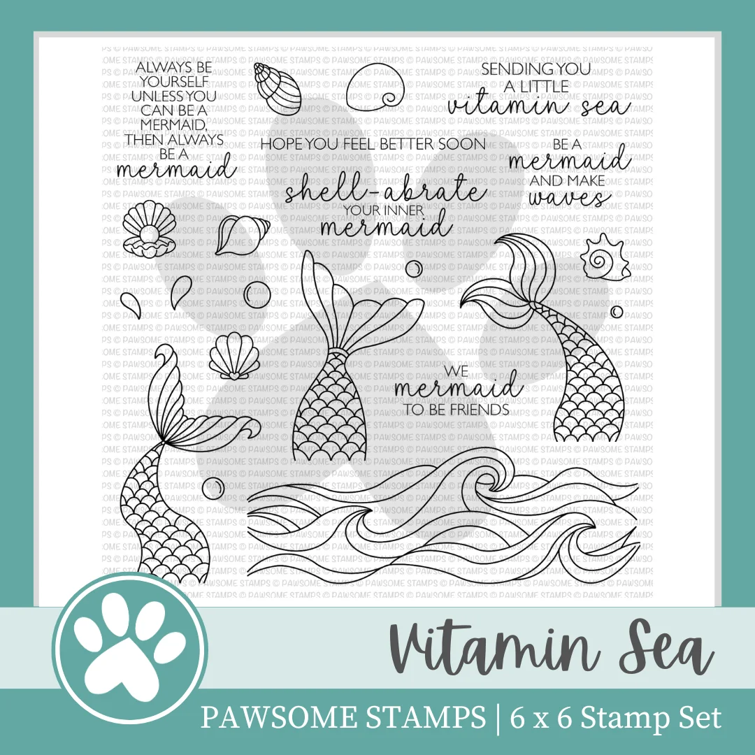 Vitamin Sea Mermaid Shell Clear Stamps Set Scrapbooking for Paper Making Metal Cutting Dies Frames Card Craft