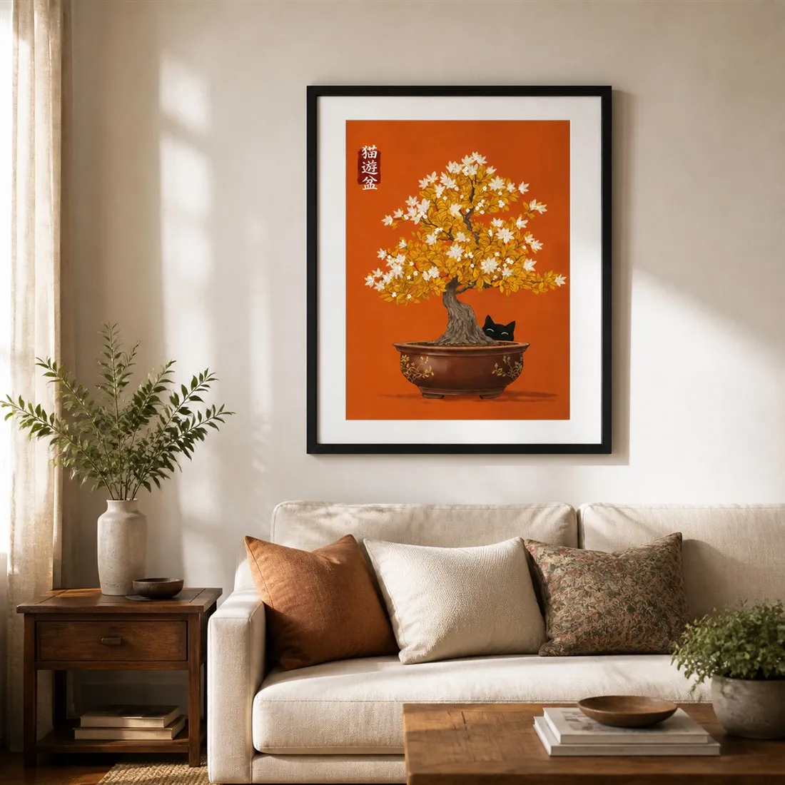 Enchanted Bonsai Bloom Poster,Canvas Wall Print,High‑Grade Home Decoration Artwork for Bedroom,Living Room,Office,Interior Space