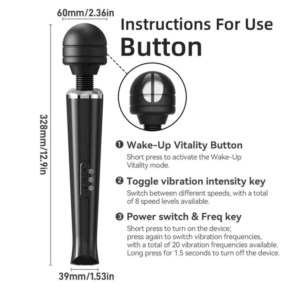 IPx6 Waterproof Portable Body Massage Stick Fascia Gun Deep Tissue Percussion Relaxation Flexible Head Low Noise EMS Model - view 6