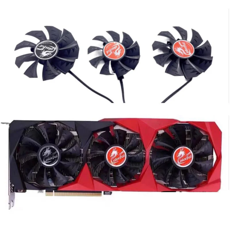 Graphics Card Fan For Seven Rainbow ColorfUl RTX3060 RTX3070 RTX3080 RTX3090 ~~~