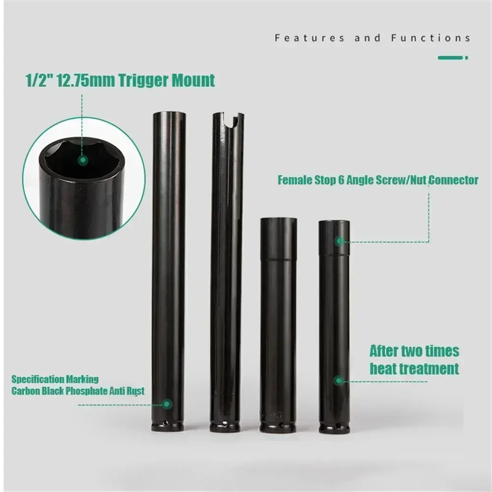 Uitgebreide Elektrische Sleuteldop 1/2 "Drive Adapter Auto Reparatie Rack 150-300mm Zeshoekige Opening Dopsleutel tool