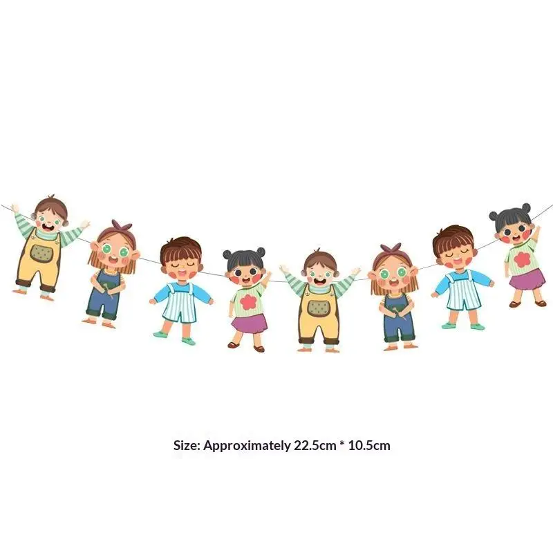 Niedliche Party-Dekoration, Wimpelkette, 8/12 Stück, „Hände in Händen“-Motiv, Jungen- und Mädchen-Motive, Katzen- und Hundemotive, für Kinderzimmer, Geburtstagsdekoration. – Detail 2