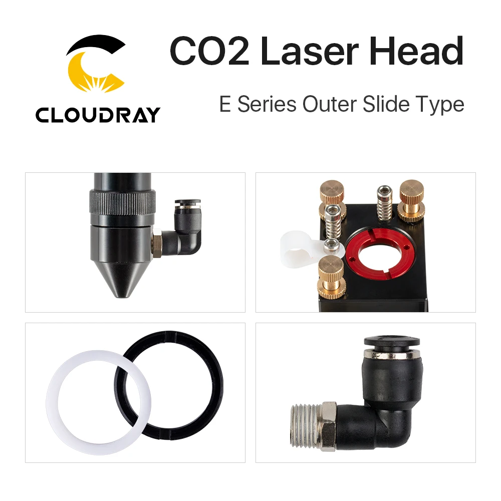 Cloudray Nieuwe Collectie CO2 Laser Hoofd Voor Dia.20mm Fl 50.8/63.5Mm Lens D25mm Spiegel Outer Slider Type Met air Assist Nozzle