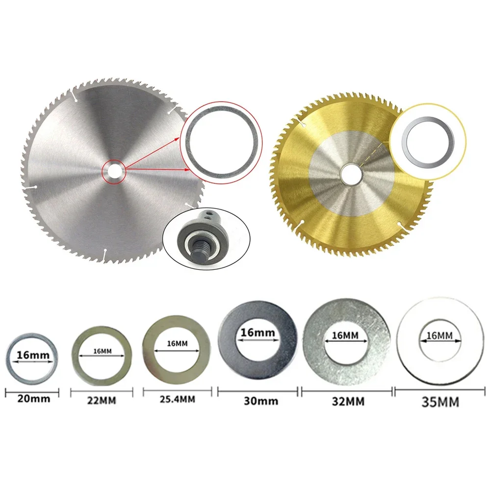 Anneau de réduction de lame de scie circulaire, anneau de conversion, disque de coupe, rondelle de coupe, outils de travail de calcul, ensemble de 6 pièces