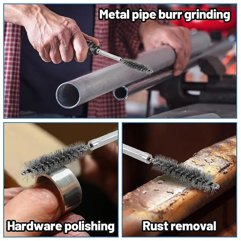 فرشاة حفر من الفولاذ المقاوم للصدأ سلك ملتوي فرش تنظيف من الفولاذ المقاوم للصدأ لتنظيف أداة تأثير الحفر الكهربائية