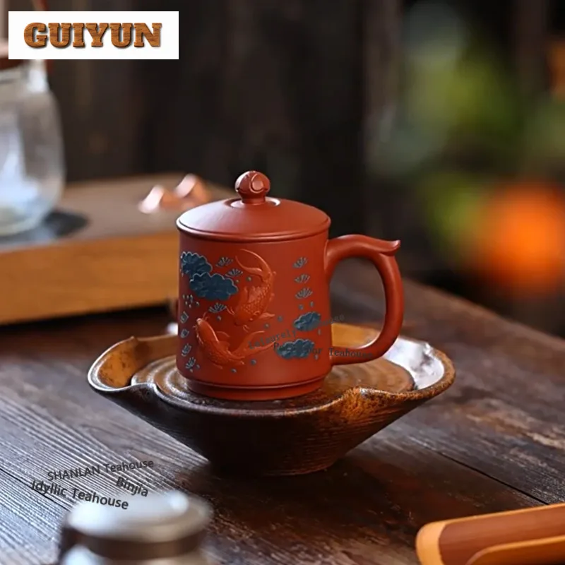 

340 мл Исин Фиолетовая глиняная кофейная кружка Кружка для завтрака Кружка для послеобеденного чая Бутылка вина и пива Офисная чашка для воды Чайный набор Украшения Ремесло