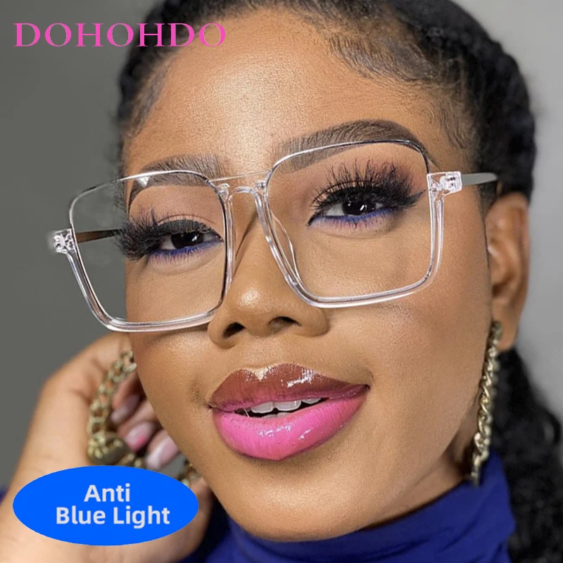 

Luxury Punk Oversized Square Frame Designer Brand Unisex Optical Glasses Computer Anti-Blue Light Men Women Eyeglasses Lentes