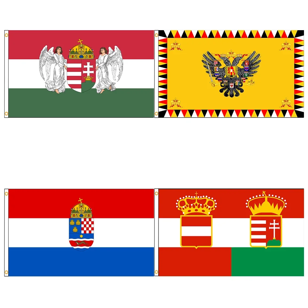 

FLAGDOM 90x150cm Austro-Hungary Flag Printed Banner For Decor(Hungary Flag)