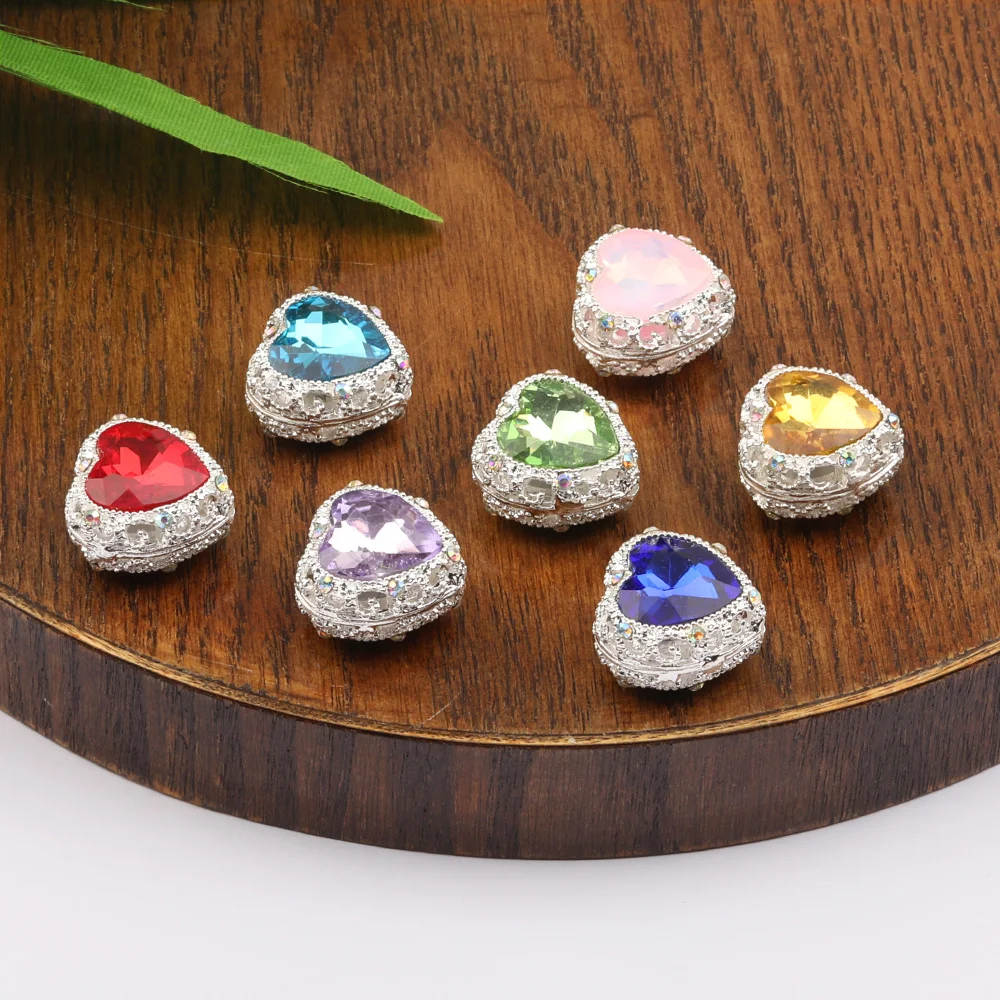 Cordial Design 40Pcs 19*20MM Alloy Bead/Hand Made/Jewelry Findings & Components/Rhinestone Effect/Heart Shape/DIY Fancy Bead