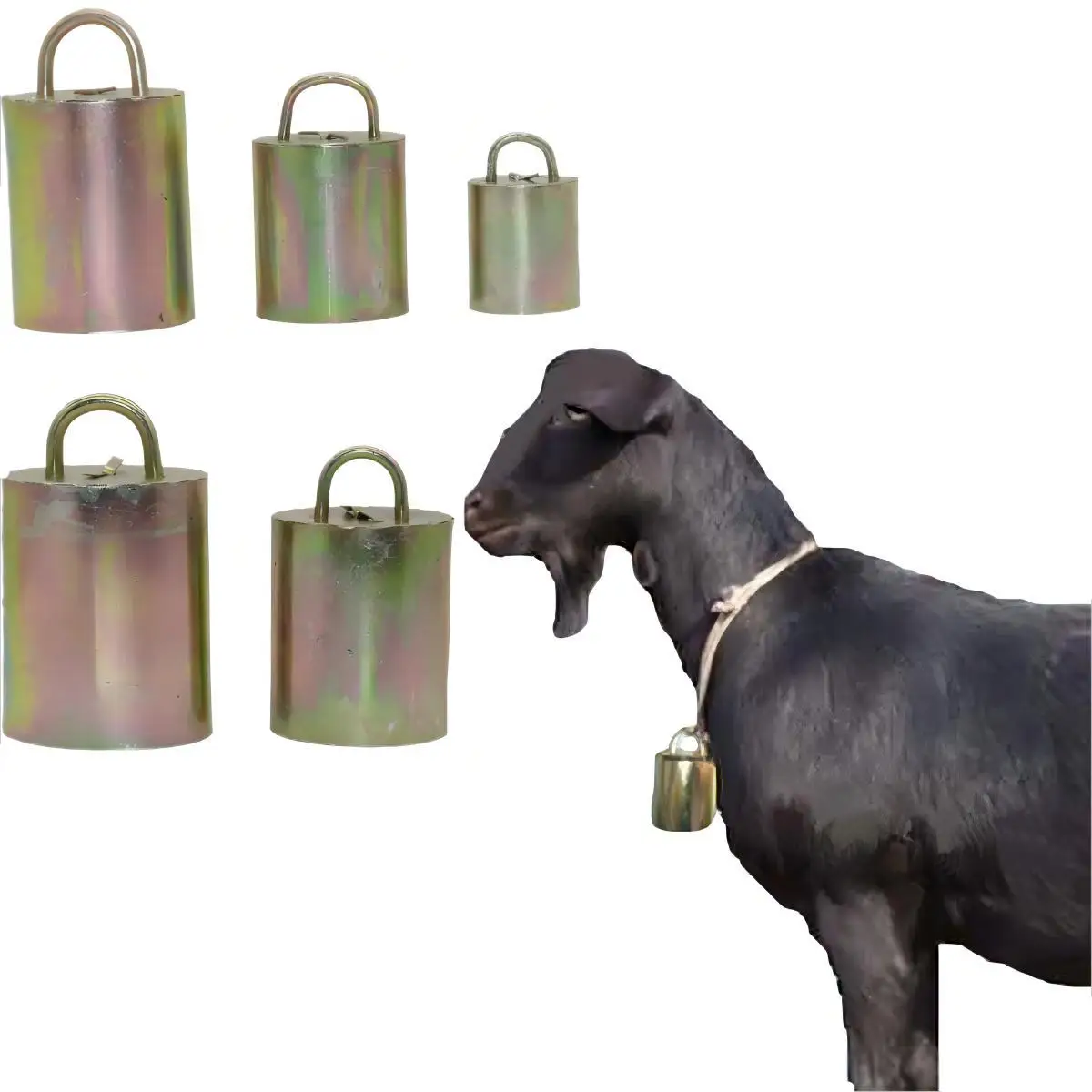 1 Pc Livestock Cattle And Sheep Copper Bell 5 Sizes Thickened Anti-lost Loud Sound Brass Bell Galvanized Steel Farm Accessories