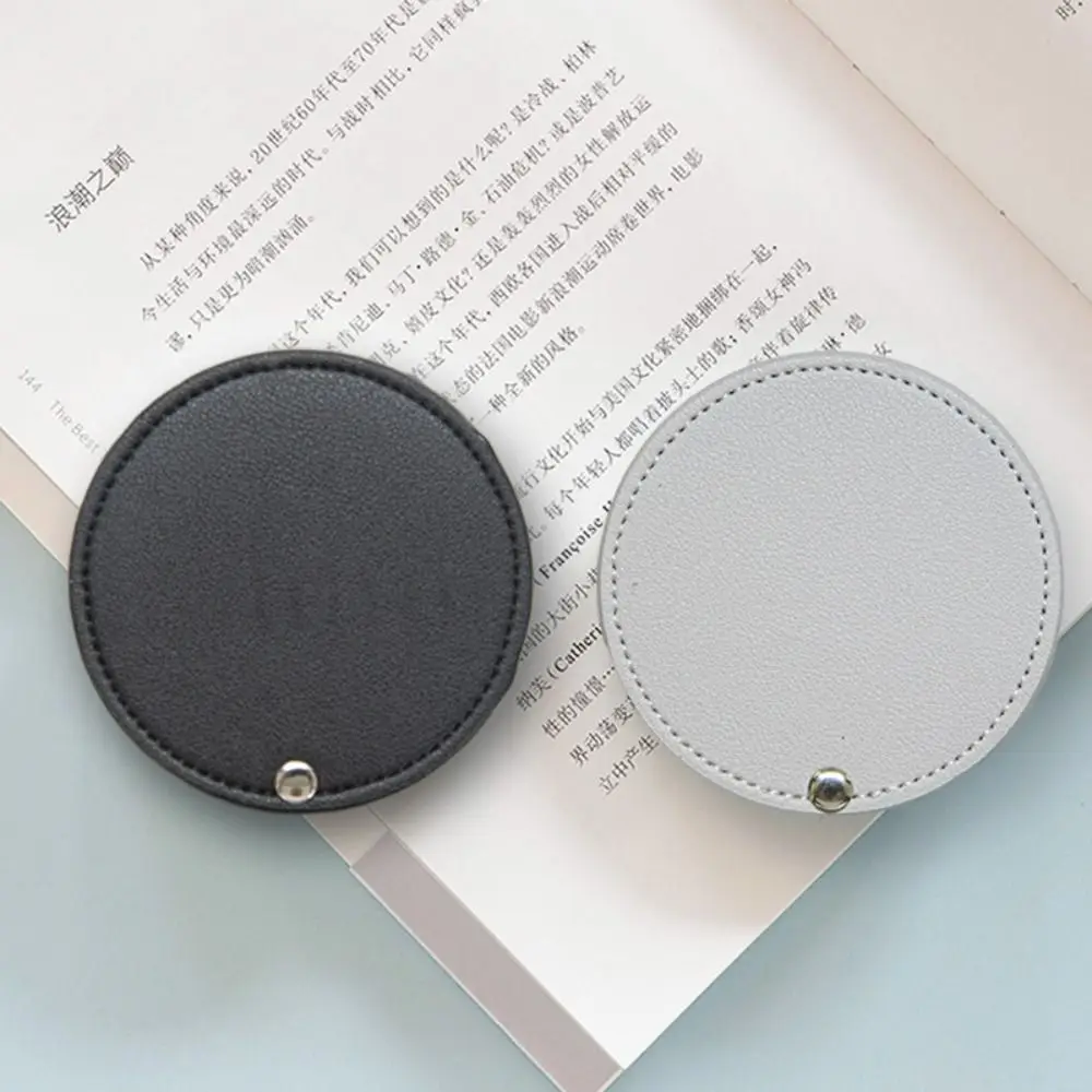 Round Portable Beauty PU Leather Gift for her Ultra-thin Travel Accessories Cosmetic Mirror Makeup Mirror Compact Pocket Mirror