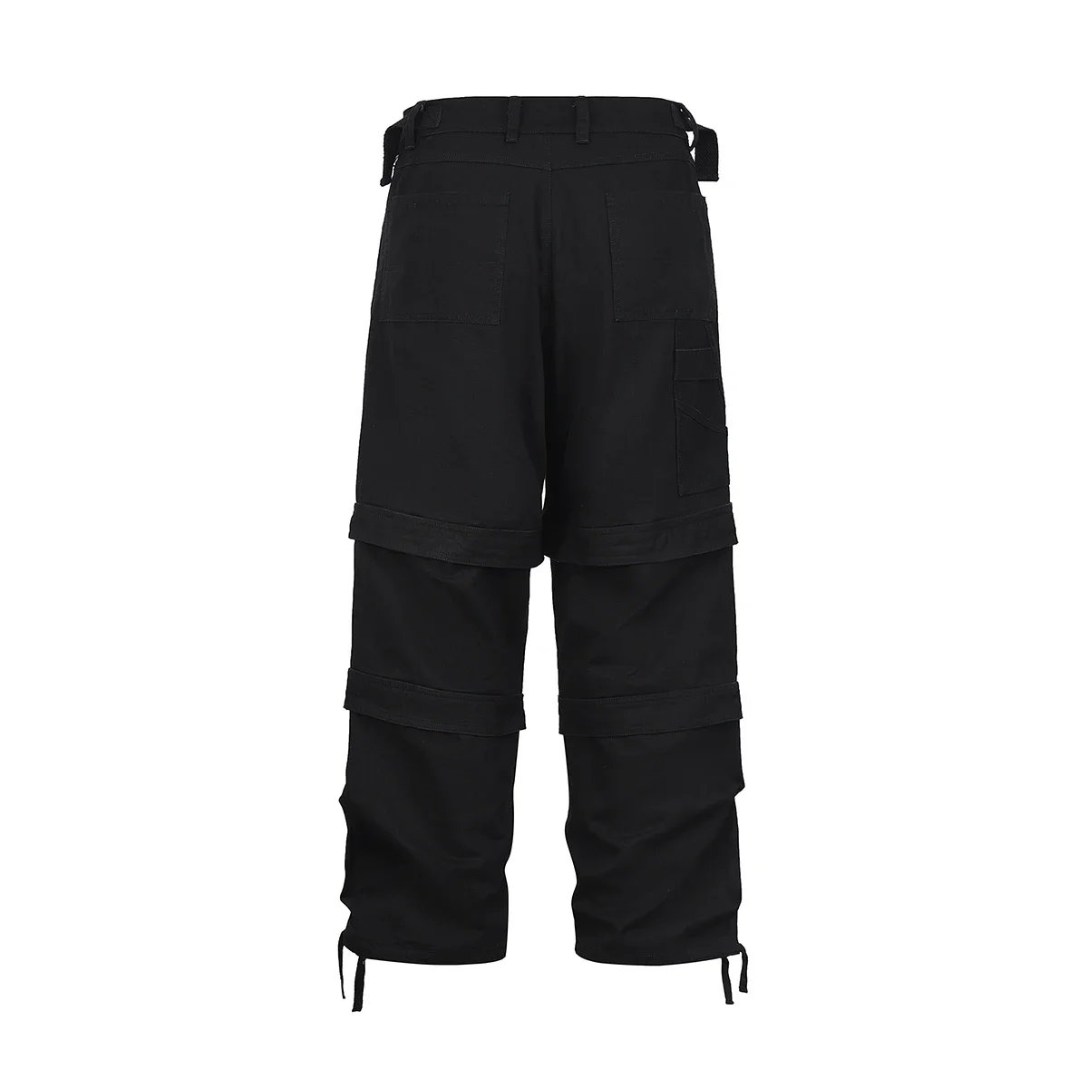 Harajuku Vibe Style Multi-pockets Baggy Cargo Pants for Men and Women Straight Loose Casual Drawstring Feet Overalls Oversize