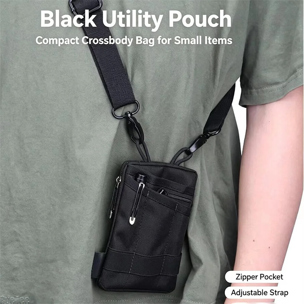 EDC Organizer Pouch with DIY Patch Area Multitool Pocket Wallet for Everyday Carry Cash Cards Storage