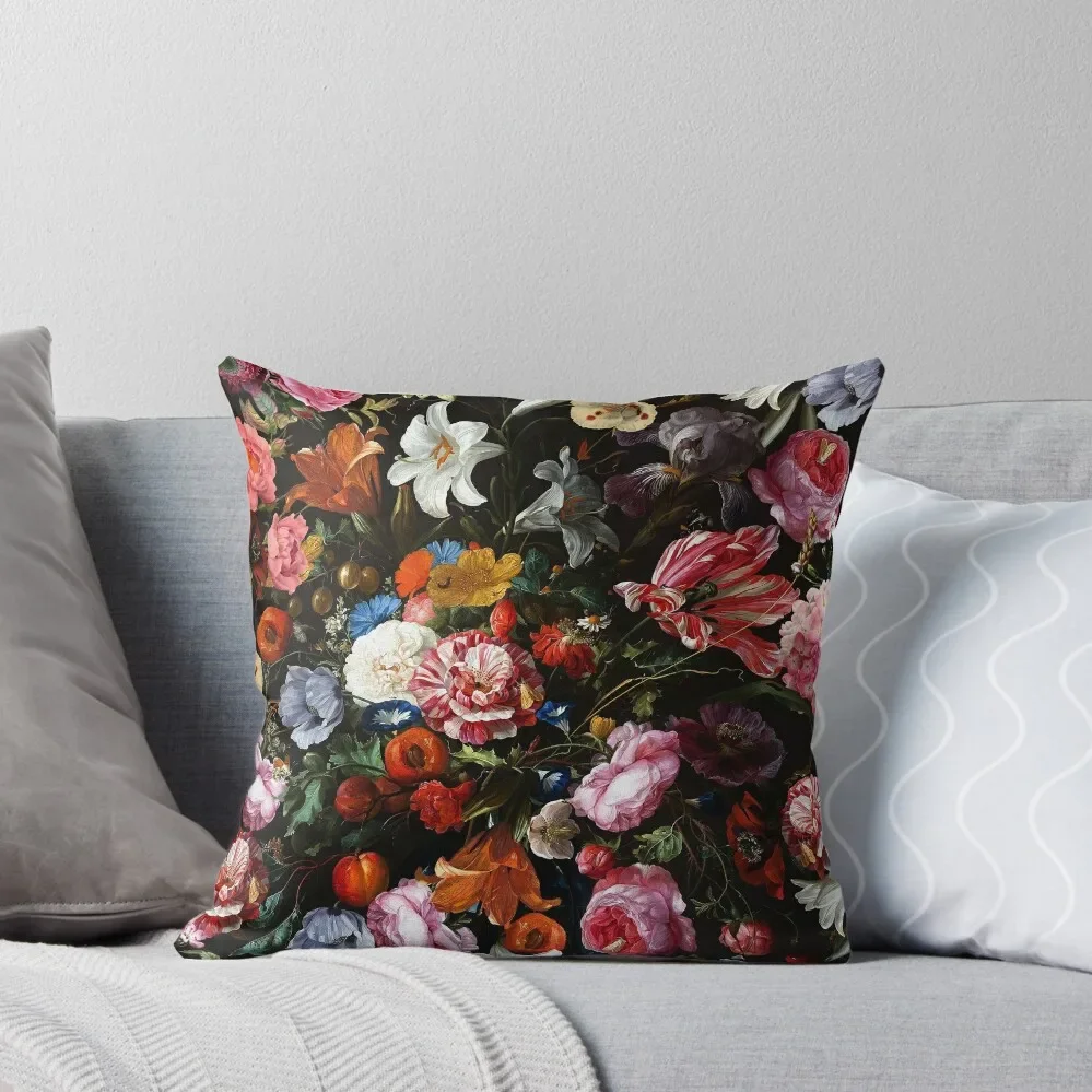 

Dutch Midnight Botanical Night Garden Throw Pillow Sofa Cushions Couch Cushions sleeping pillows pillow