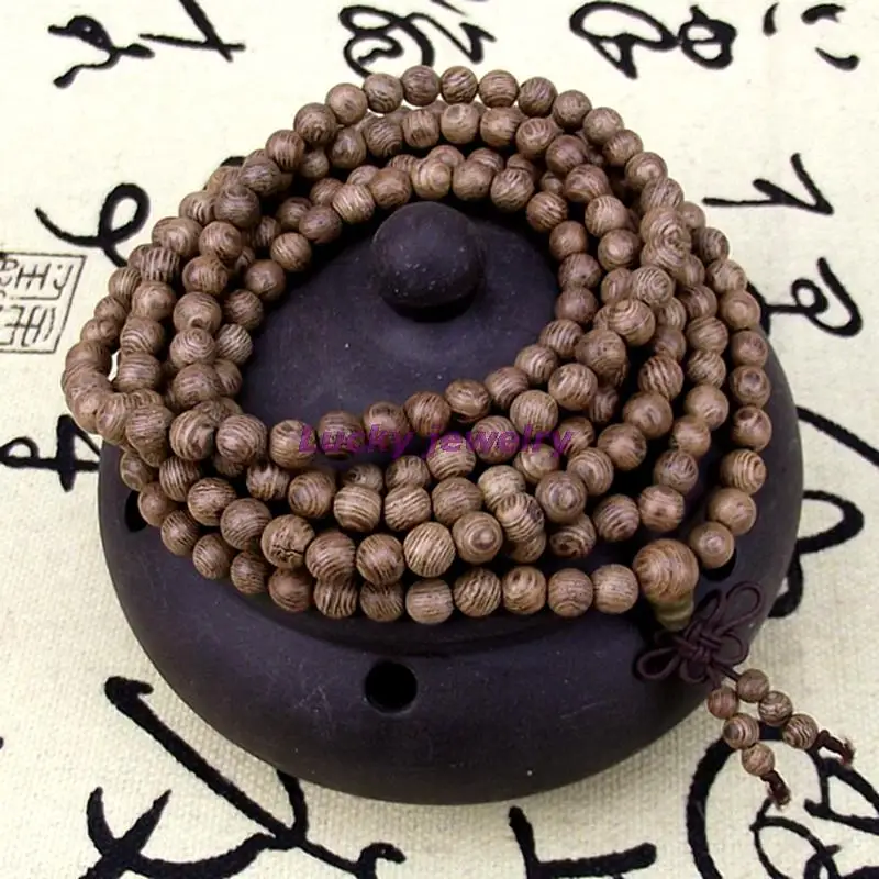 Tibetan Buddhism 216 Wenge Wood Prayer Beads Mala Necklace Jewelry