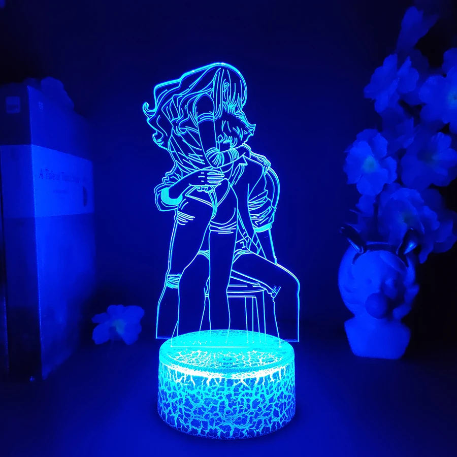أنيمي جوليا وسبايك ثلاثية الأبعاد الوهم الاكريليك مصباح 7 تغيير لون USB بالطاقة ضوء الليل الديكور هدية عيد الميلاد للأصدقاء الاطفال