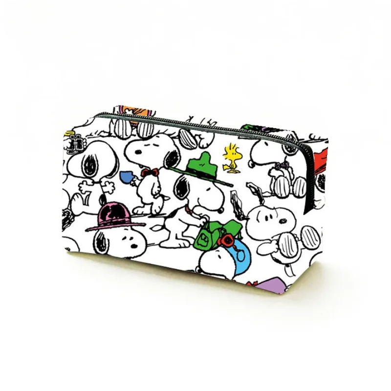 

Snoopyed Women Cosmetic Bag Large Capacity Desktop Storage Pouch Double-sided Printed Canvas Portable Hand Makeup Organizer Bag