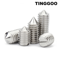 M1.2 M1.4 M1.6 M2 M2.5 M3 M4 M5 M6 M8 M10 GB71 304 Stainless Steel Slotted Head Cone Point Tapered Headless Grub Bolt Set Screw