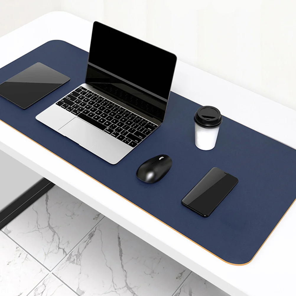 

Splashproof Computer Desk Mat Solid Color Nonslip PU Mouse Pad Office Desktop Accessory Non-Glare Lightweight Flexible