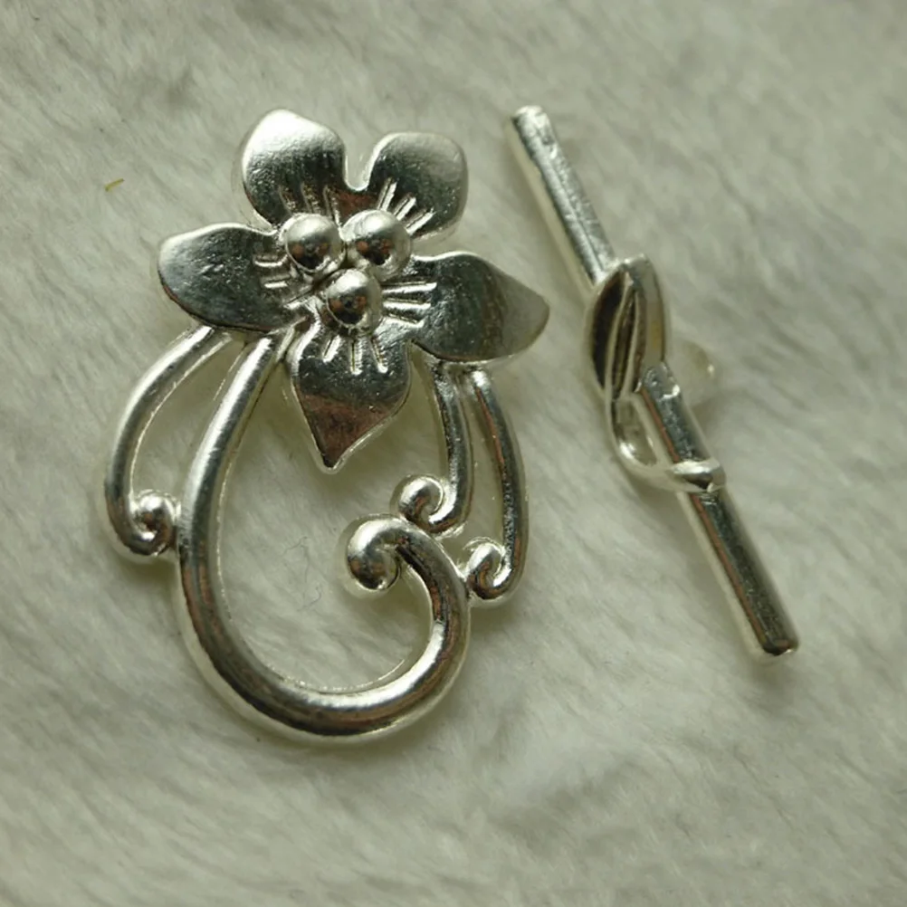 

DIY Alloy OT Buckle Necklace Decorative Bracelet Clasps Silver Jewelry Accessories High Quality Durable Flower Design Non Fading