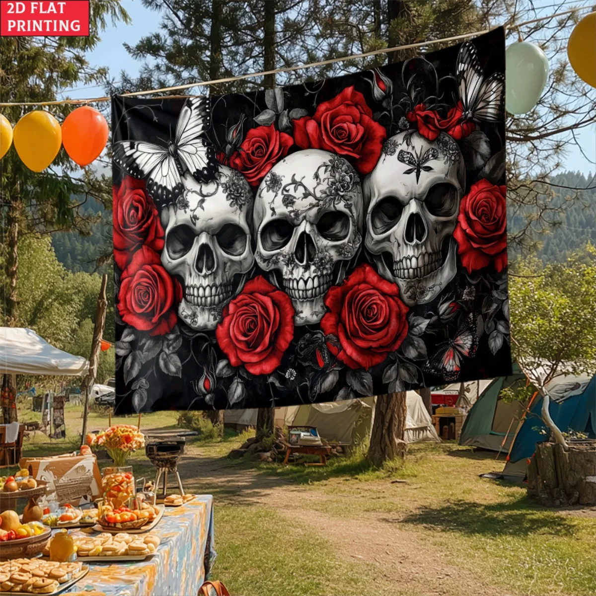 unframed Skull and Roses Gothi - Interior Design Home Decor 评论和价格