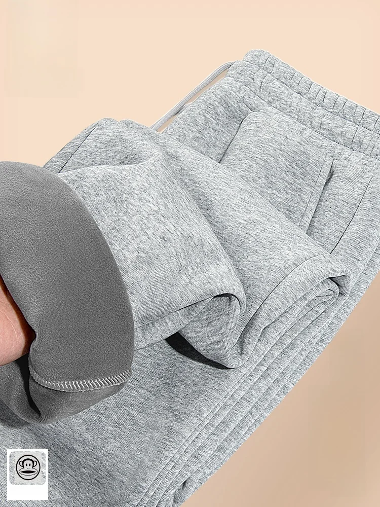 

Men's Winter Thiened Fce Lined Casual Pants Windproof Warm Cotton Straight Leg Pants Comfortable Leisure Trou...