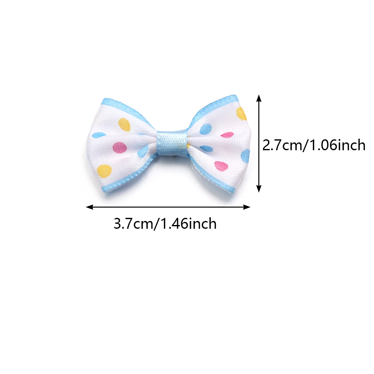 30Pcs/Lot 2.7*3.7cm Wave Point Polyester Ribbon Bows Colorful Bowknots For DIY Sewing Crafts Handwork Gift Clothing Hair Accesso