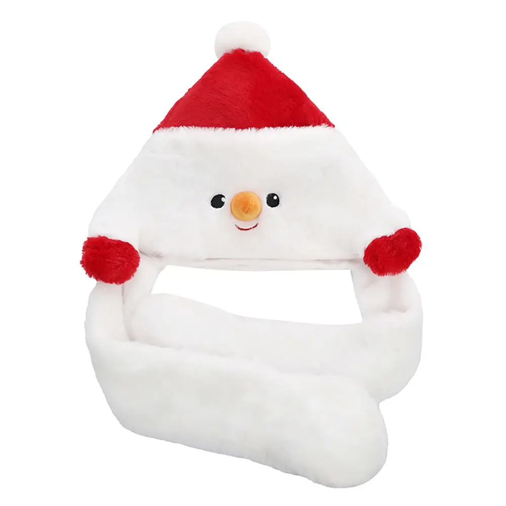 Lamb Plush Ear Protection Female Santa Claus Snowman Ears Movable Hat Christmas Airbag Cap Bomber Hat Women Winter Cap