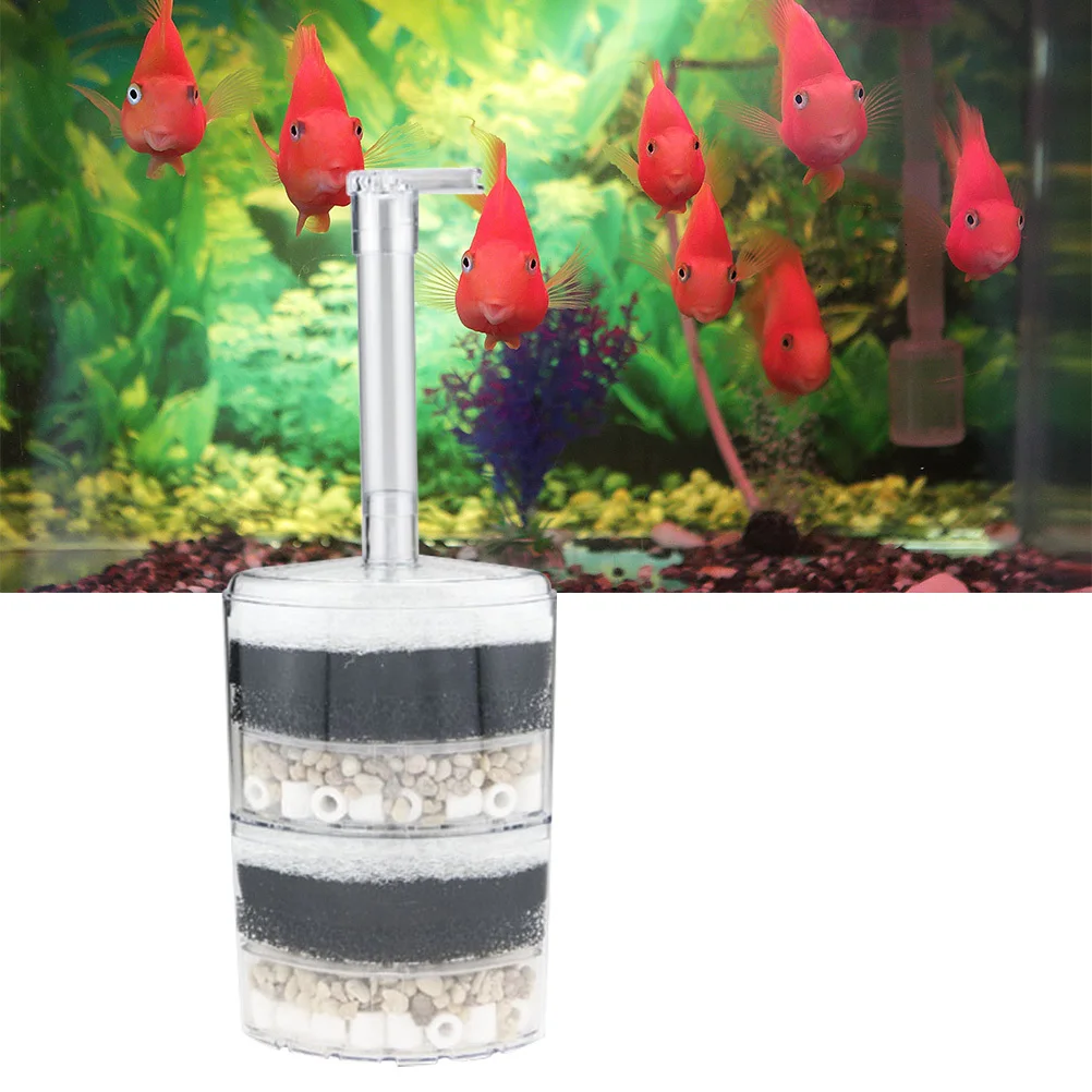 

Aquarium Corner Filter Multi-Layer Ceramic Fish Tank Filter With Adjustable Outlet Angle For Small Fish