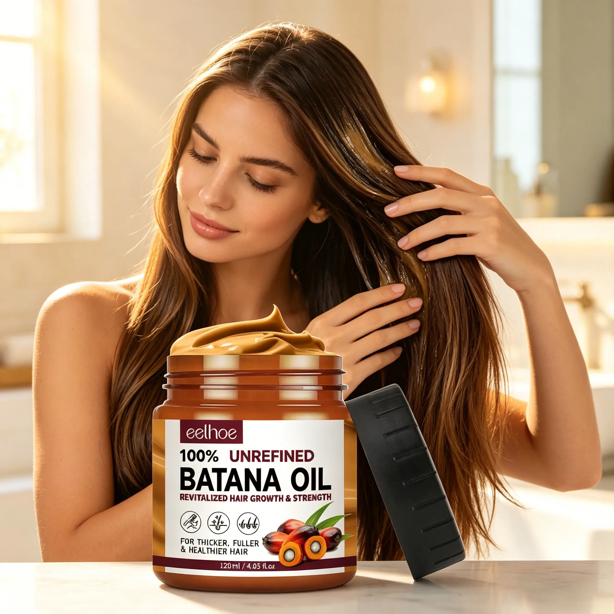 Condicionador de cabelo com óleo Batana reduz pontas duplas, repara danos, hidratante, suaviza o cabelo, máscara nutritiva para couro cabeludo e anti-frizz