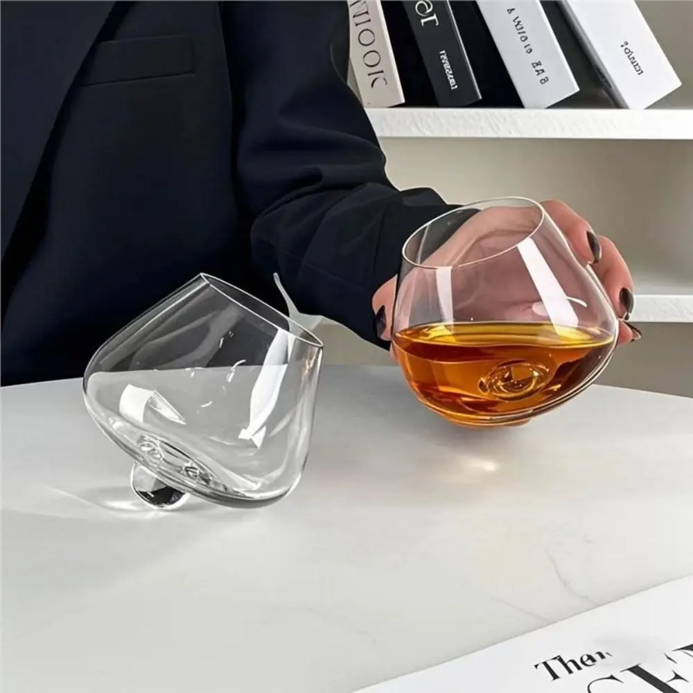 Vasos de coñac giratorios, vaso transparente, copa de vino de whisky Irregular, vasos de licor de whisky de estilo europeo, cerveza