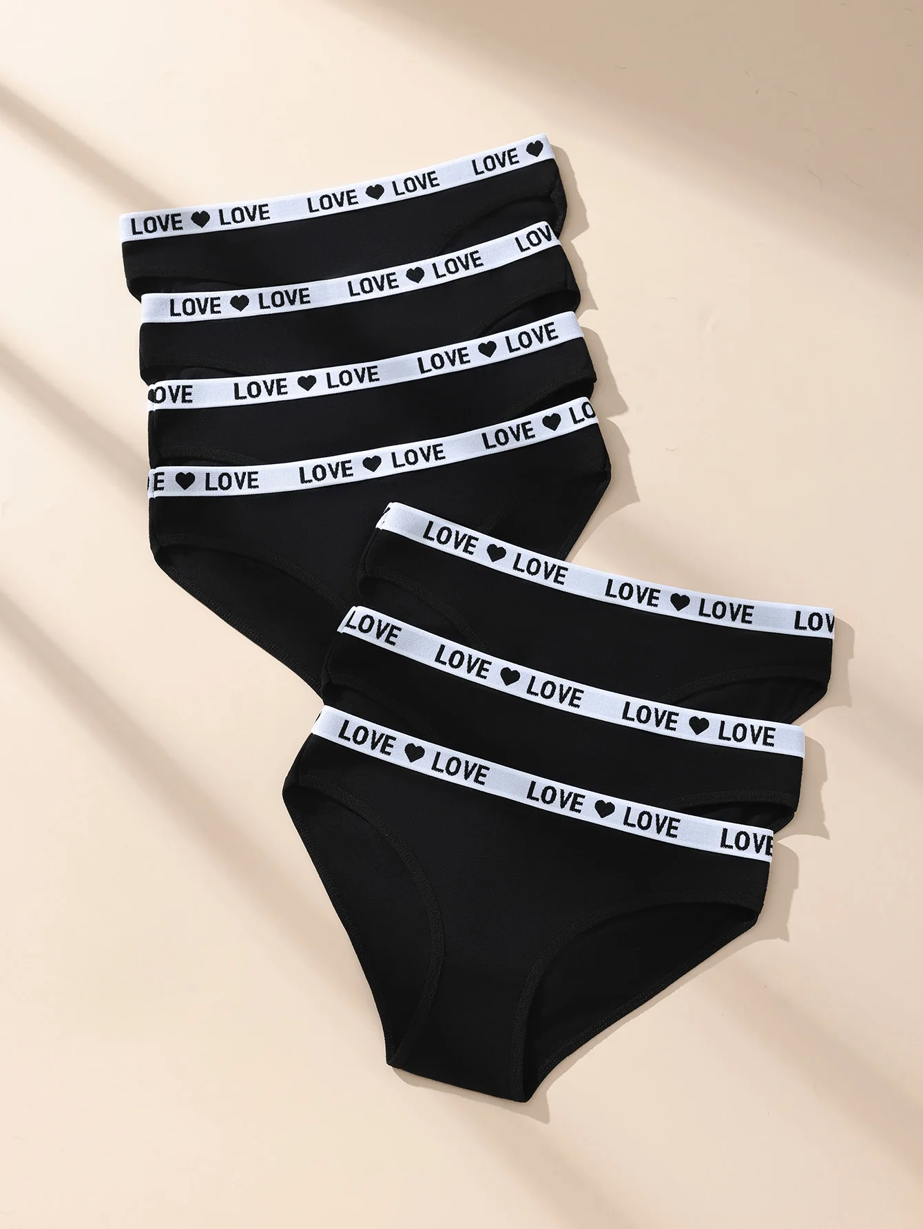 

7Pcs/Set Sexy Women Panties Cotton Panty Black Underpants Letter Girls Briefs Breathable Underpants Plus Size Female Lingerie