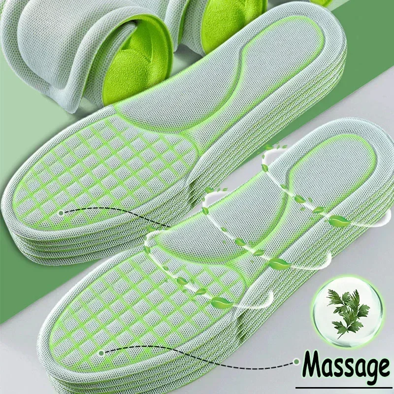 10pcs Memory Foam Orthopedic Insoles Shoe Pad Men Women Nano Antibacterial Deodorization Insole Sweat Absorption Running Cushion