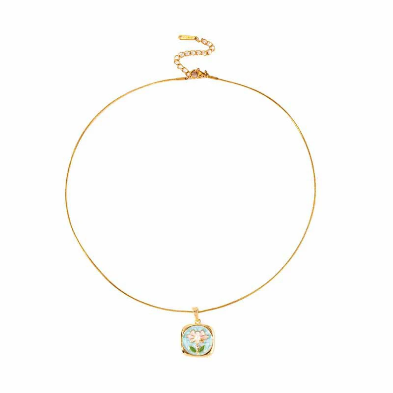 Mewanry Flower Multicolor Drop Glaze Necklaces For Women Girls Creative Design Trendy Elegant Clavicle Chain Party Jewelry Gifts