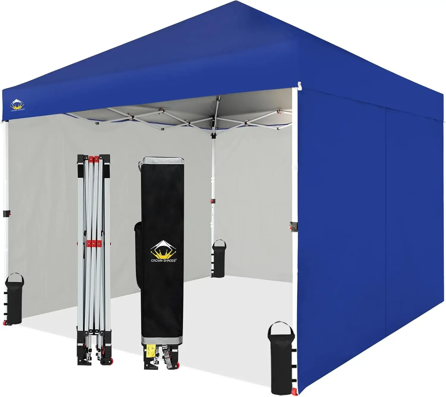 

10X10 Comercial Instant Canopy Pop Up Tent with Center Lock (10x10 with 4 Sidewalls,Garden pavilion,Outdoor pergola, Navy Blue)