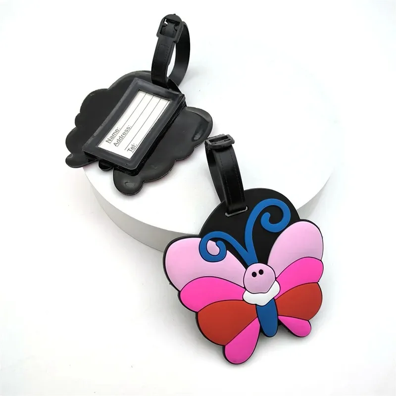 Cartoon Animal Luggage Tags Suitcase Holder Travel Accessories ID Addres Portable Label Cute Dinosaur Butterfly Baggage Tag