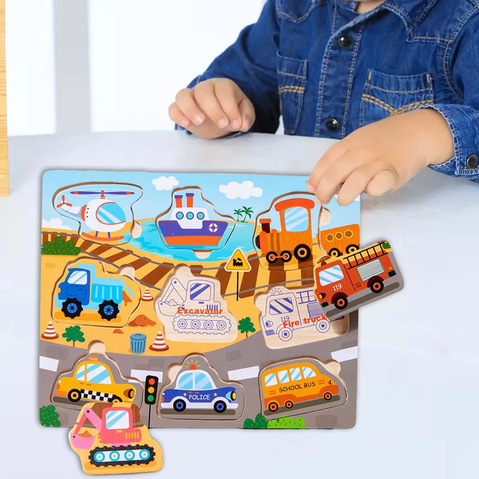 Wooden Puzzle Animal Puzzle Set Montessori Toys Game Wooden Puzzles for Toddlers for 1 2 3 Years Old Toddlers