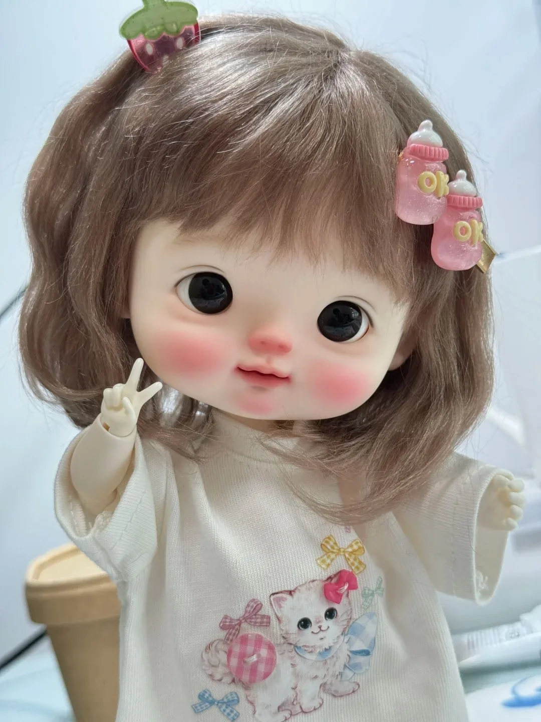 2025 New SD BJD 25CM girl yuanbao Meng Qbaby Big head Resin Doll Fashion Doll Gift Spot makeup free shipping