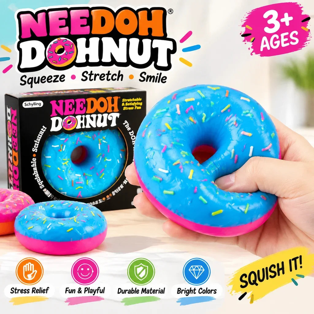 Cross Border Squishy Donut Maltose Rebound Stress Relief Toy Decompression Relax Fidget Toy for Kids Adults Soft Funny Gift