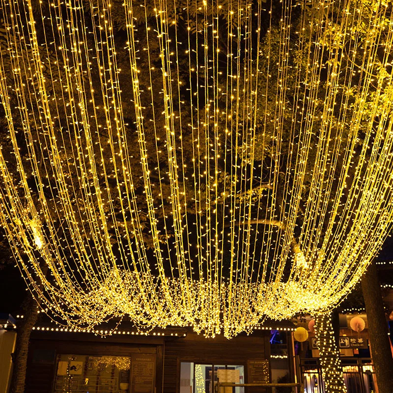 EU Plug LED String Lights New Year Christmas Garland Outdoor Lighting Holiday Street Wedding Party Garden Decoration Fairy Light