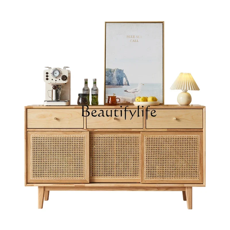 

S Nordic living room household solid wood storage locker logs