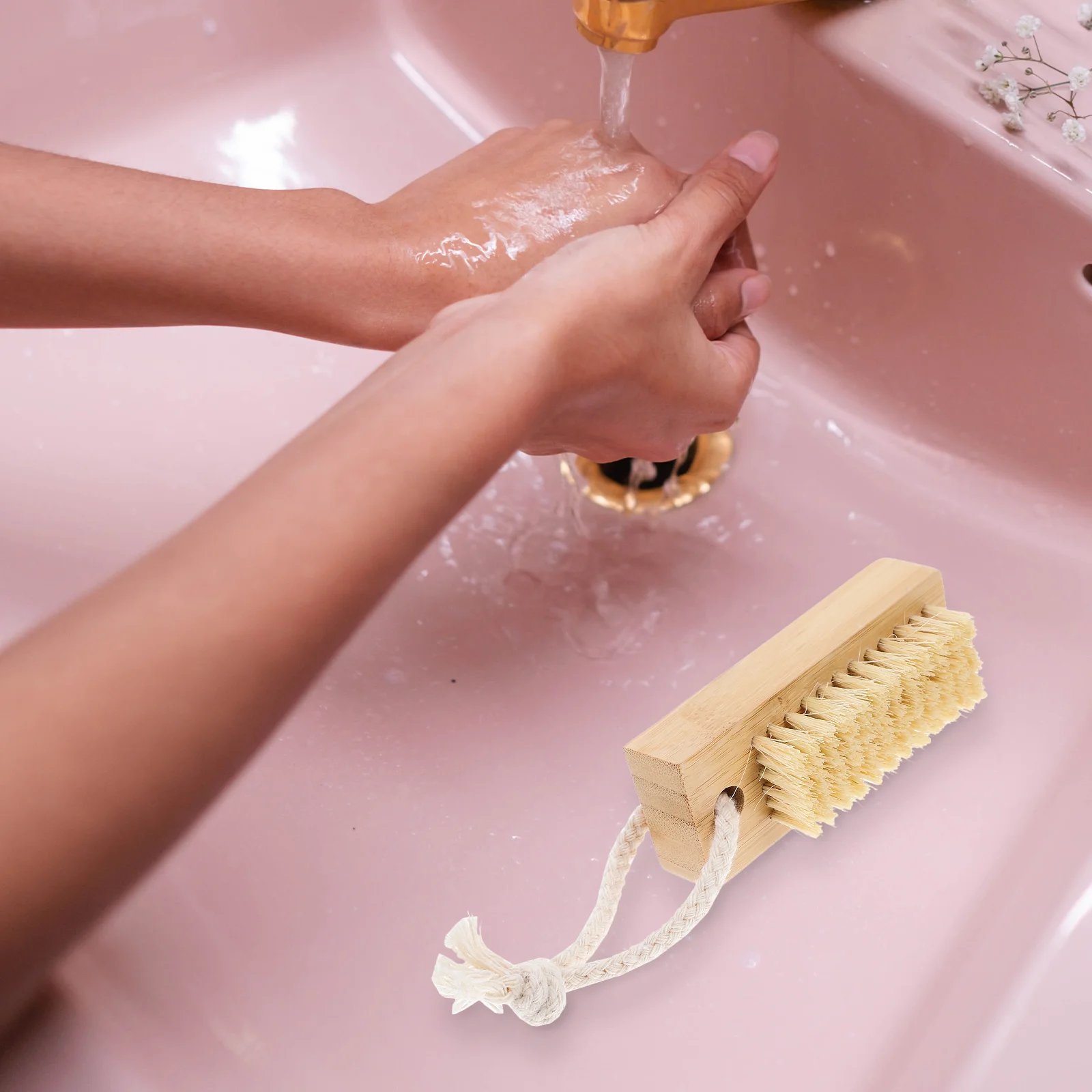 2 Pcs Finger Nail Brush to Clean Nails Scrubber Toe Sisal for Cleaning Fingernails