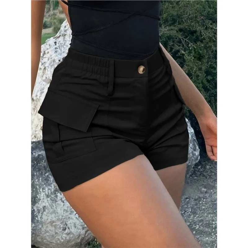 Women's casual shorts summer women's clothing high waisted workwear shorts women's hot pants with pockets Y2k Vintage Streetwear