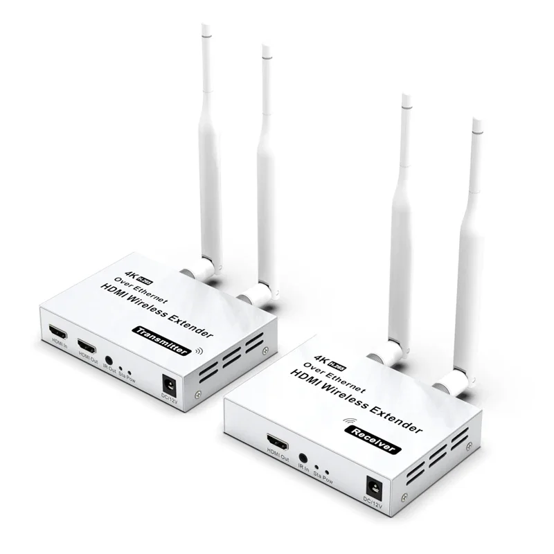 VIKEFON 5.8GHz 200M 4K Wireless HDMI Transmitter Receiver Extender 1 TX-4 RX Audio Video Extender HDMI Loop-Out For TV Box